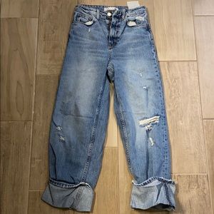 Zara Cropped Wide Leg Jeans